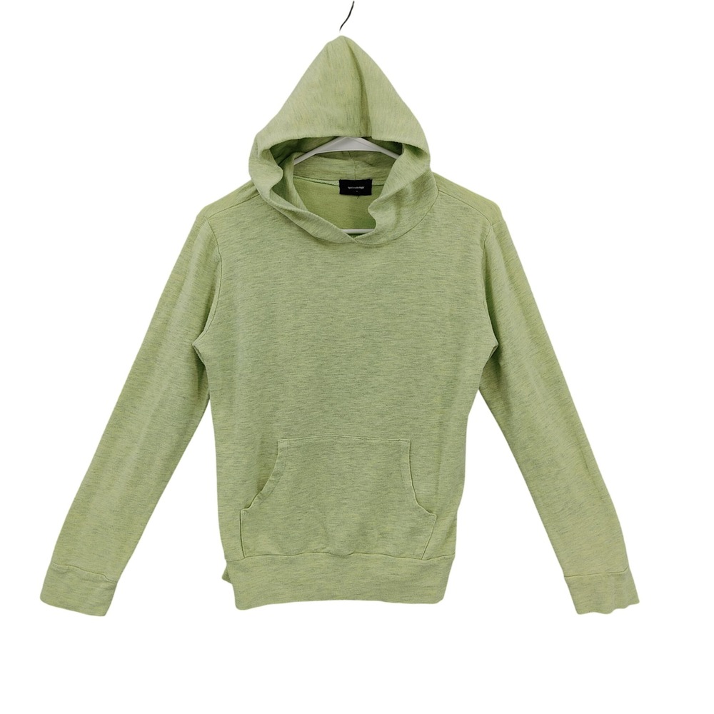 Monrow Womens Supersoft Pullover Hoodie Cozy Core Knit XS Green Lightweight